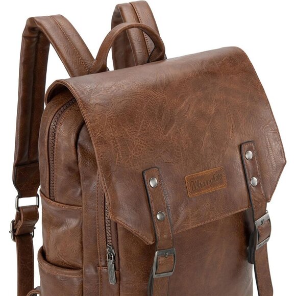 Women\'s Dark Brown Purse For Work Business Unisex Stylish Vegan Leather Backpack